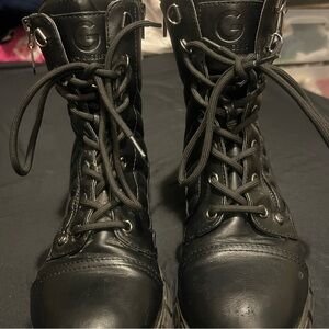 G by Guess Black Lace-Up Boots